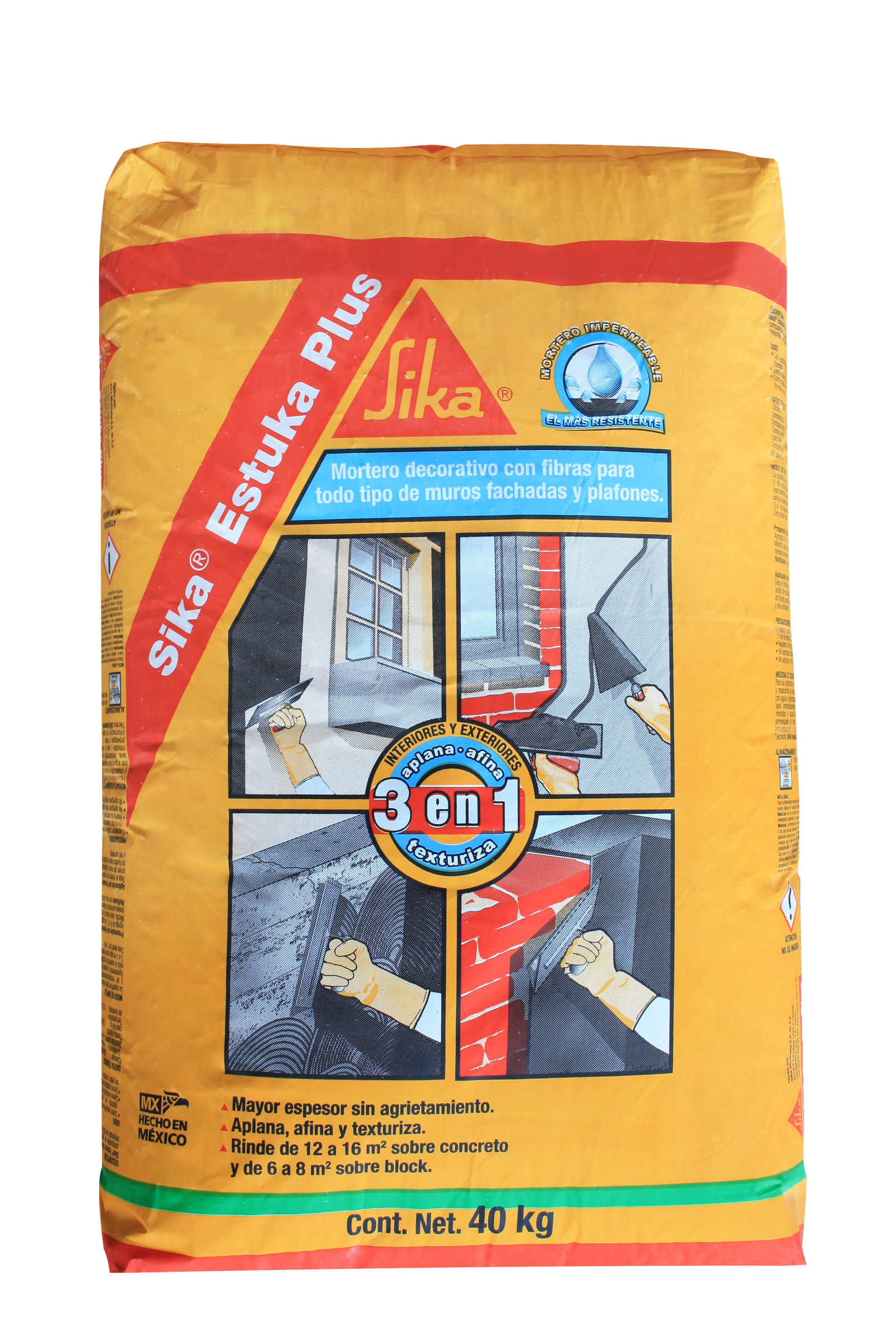 Un estuco que reemplace el tarrajeo, friso o repello - SIKA® ESTUKA PLUS